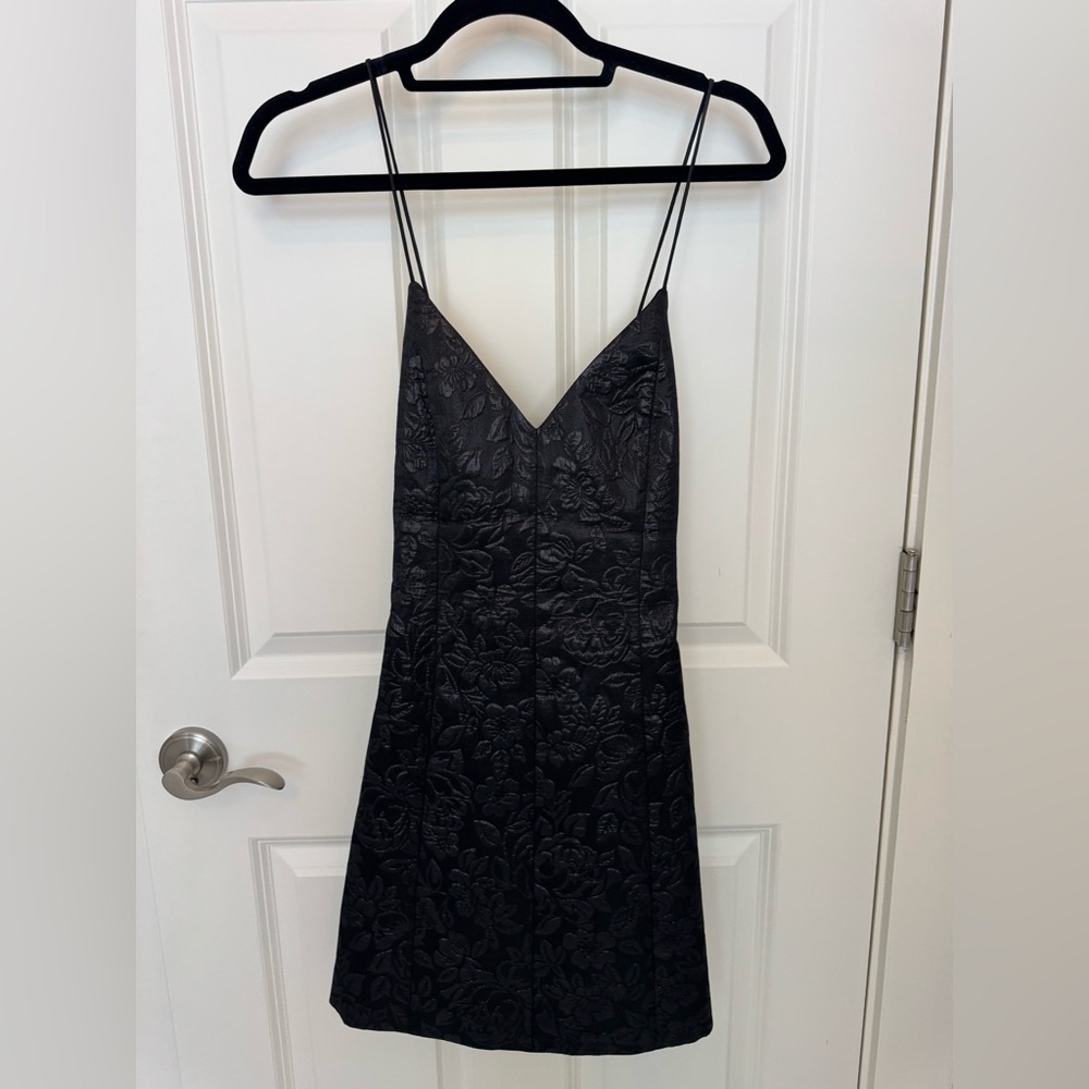 Alice + Olivia Black Floral Jacquard Dress